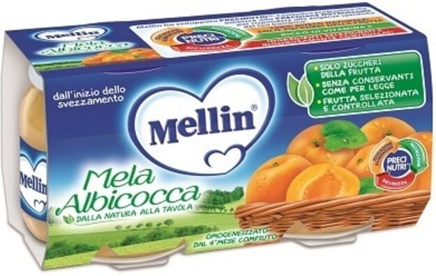 Mellin Omogeneizzato Mela Albicocca 2x100 Gr