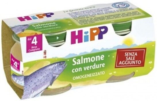 Hipp Omogeneizzato Salmone/verdure 2x80 Gr