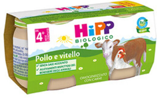 Hipp Bio Omogeneizzato Vitello/pollo 2x80 Gr