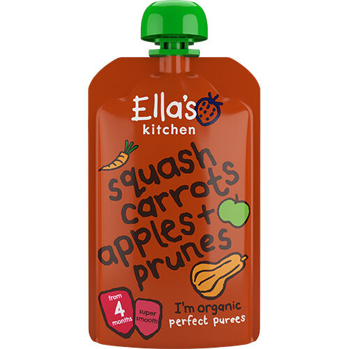 Ellas Kitchen S1 Squash, Gulrot, Eple og Svisker - 120 Gram