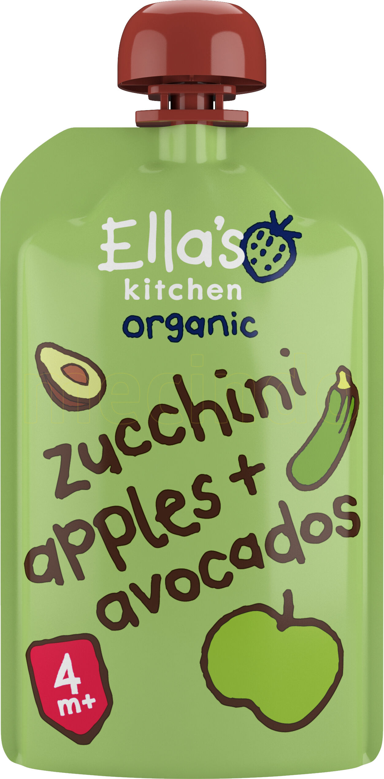 Ellas Kitchen Babymos Courgette, Æble & Avocado 4 Mdr Ø - 120 g