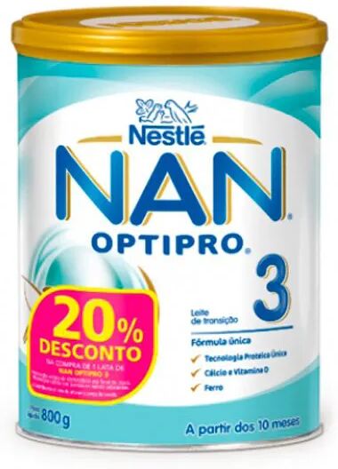 Nestlé Nan Optipro 3 Leite Transição 800g Com 20% Desconto