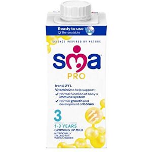 SMA PRO GrowingUp Baby Milk 13 Years Ready to Drink Liquid Formula 200 ml Pack of 12