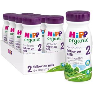 HiPP Organic 2 Follow on Baby Milk Ready to feed liquid formula, From 6 months 200ml (Pack of 8)