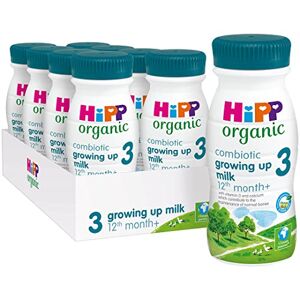 HiPP Organic 3 Growing up Baby Milk Ready to feed liquid formula, From 12th months 200ml (Pack of 8)