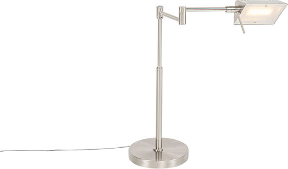 QAZQA Lampe de table design en acier avec LED avec variateur tactile - Notia