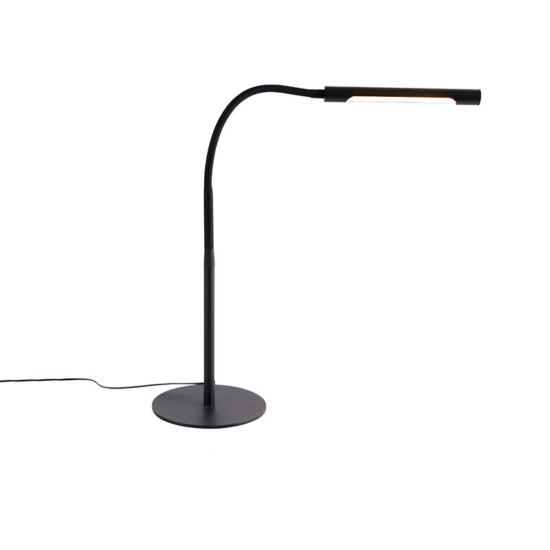 QAZQA Lampe de table design noire avec LED avec variateur tactile - Palka