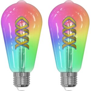 LUUMR Smart LED Filament 2er-Set E27 ST64 4W RGB klar Tuya