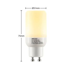 Arcchio LED-Röhrenlampe GU10 3W 3.000K 4er-Set