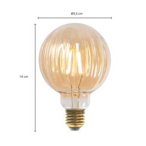 LUCANDE E27 3,8W LED-Lampe G95, 2700K, 340lm, Rillen amber