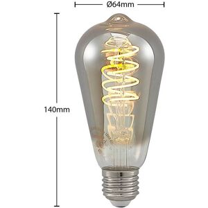 Lucande LED E27 ST64 4W 1.800K dimmbar titan 5er