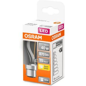 OSRAM LED-Tropfenlampe B22d 4W 2.700K klar