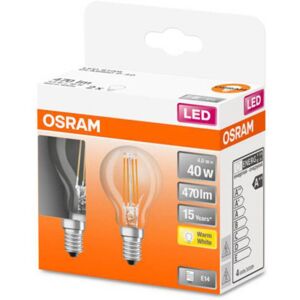 OSRAM Classic P LED-Lampe E14 4W 2.700K klar 2er