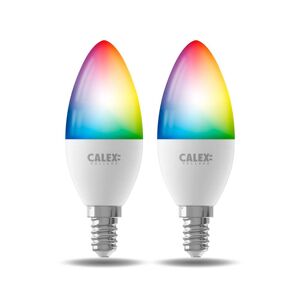 Calex Smart LED-Kerze E14 B35 4,9W CCT RGB 2er-Set