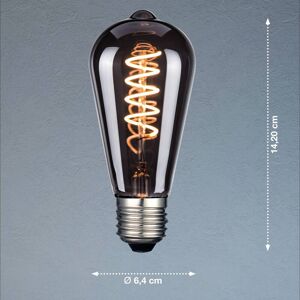 FH Lighting LED-Leuchtmittel, E27, Rustika, rauchfarben, 4 W, 1800 K