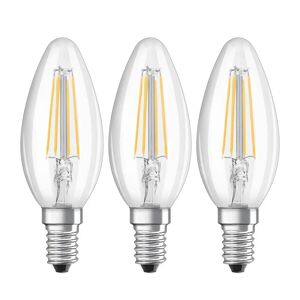 Osram LED-Kerzenlampe E14 4W Filament 2.700K 3er-Set