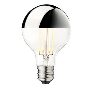 DESIGN BY US LED-Kopfspiegellampe Globe 80, silber, E27, 3,5 W, 2.700 K