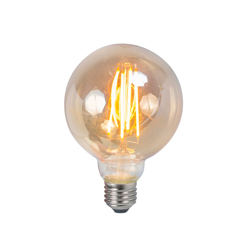 LUEDD LED Lampe E27 5W 2200K G95 rauchglas dimmbar