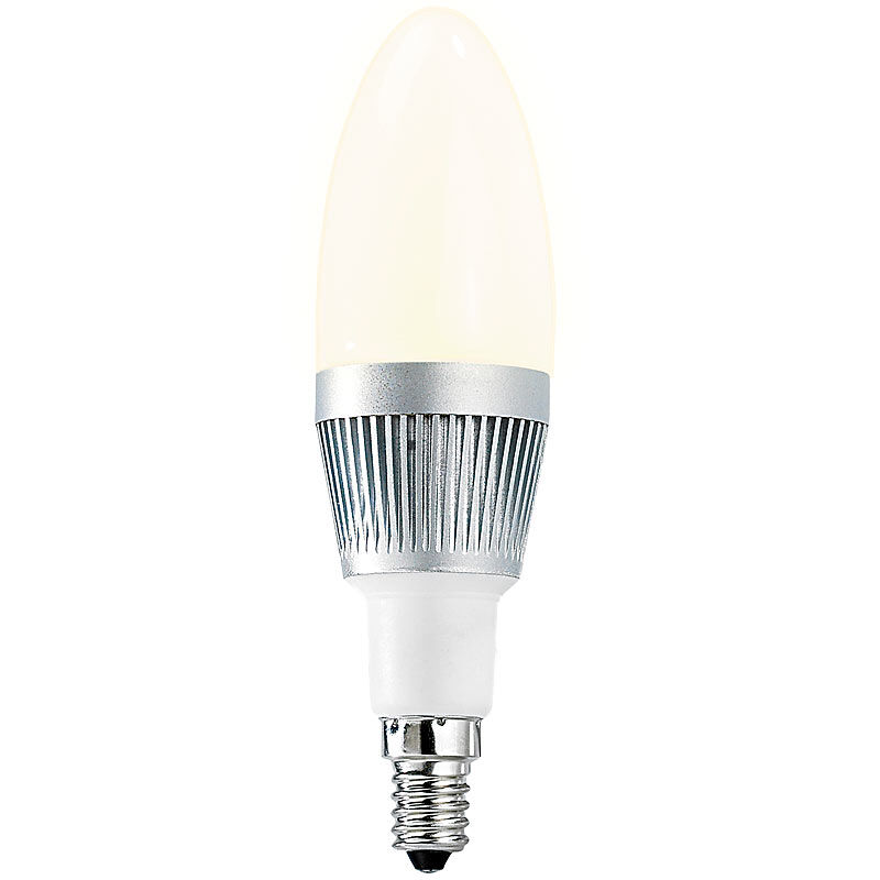 Luminea Energiespar-LED-Lampe mit 3 LEDs je 1 W, E14 Candle, warmweiß, 205 lm