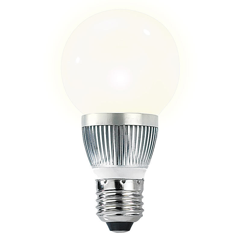 Luminea Energiespar-LED-Lampe mit 3 Watt, E27, Bulb, warmweiß, 205 lm