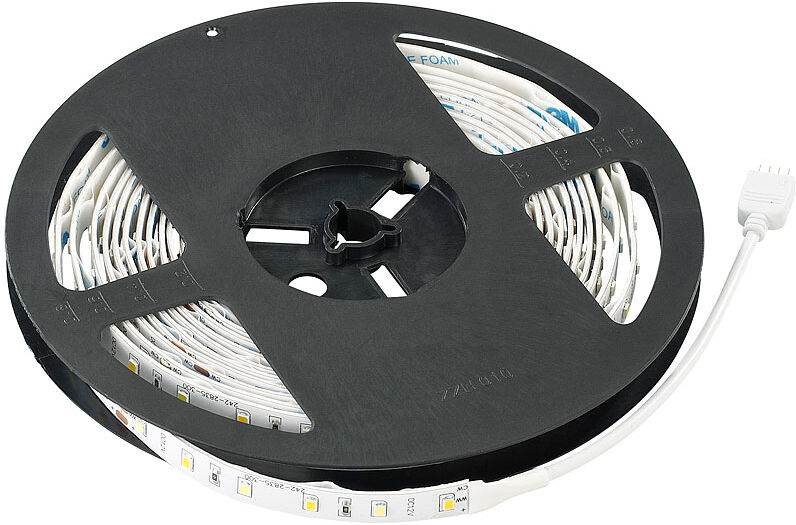 Lunartec LED-Streifen LE-500WMA, 5 m, weiß/warmweiß, Outdoor IP65