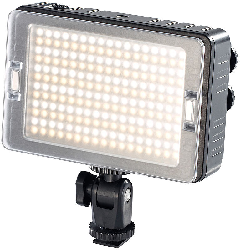 Somikon Foto- und Videoleuchte FVL-720.d mit 204 LEDs, 3.200 - 5.500 K