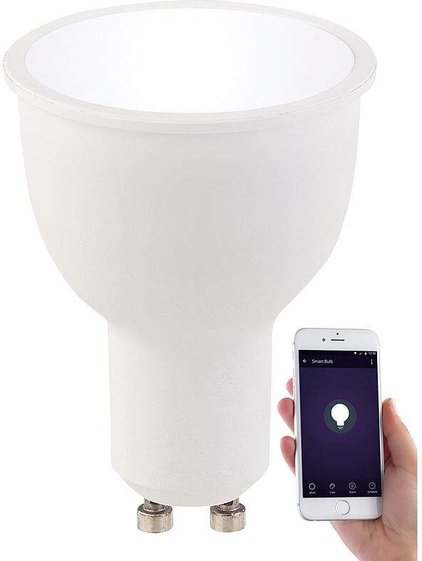 Luminea Home Control WLAN-LED-Lampe, Amazon Alexa & Google Assistant kompatibel, GU10, weiß