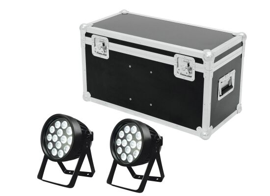 EuroLite LED IP Outdoor PAR 14x8W 2er SET inkl. Case (Truhe)