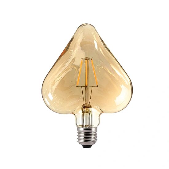 Diolamp Retro LED Filament žárovka Amber Decor Heart 6W/230V/E27/2700K/680Lm/360°/DIM