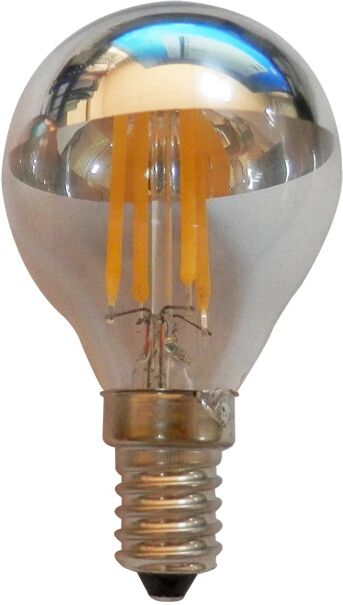 Diolamp Retro LED Filament zrcadlová žárovka 4W/230V/E14/2700K/400Lm/180°/DIM, stříbrný vrchlík