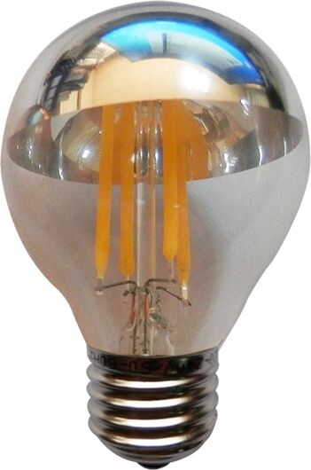 Diolamp Retro LED Filament zrcadlová žárovka 4W/230V/E27/2700K/400Lm/180°/DIM, stříbrný vrchlík