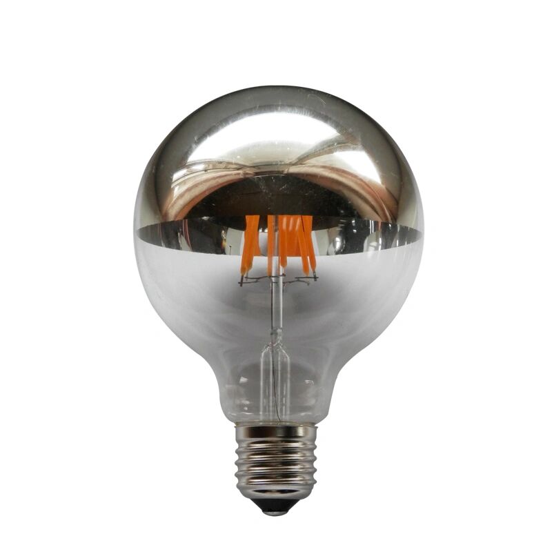 Diolamp Retro LED Filament zrcadlová žárovka 6W/230V/E27/2700K/690Lm/180°/DIM, stříbrný vrchlík