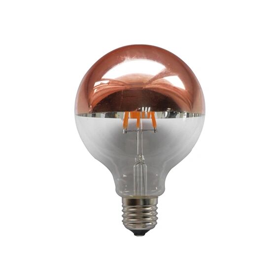 Diolamp Retro LED Filament zrcadlová žárovka 6W/230V/E27/2700K/690Lm/180°/DIM, měděný vrchlík