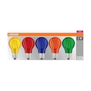 Osram LED Leuchtmittel 5er Color Box E27 2,5W multicolor, klar