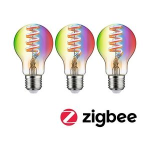 Paulmann Filament 230V Smart Home Zigbee 3.0 LED Birne E27  3x470lm 3x6,3W RGBW+ dimmbar Gold 29163