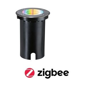 Paulmann LED Bodeneinbauleuchte Smart Home Zigbee 3.0 Floor IP67 rund 110mm RGBW+ 4,9W 300lm 230V Eisen gebürstet Aluminium 94845