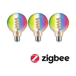 Paulmann Filament 230V Smart Home Zigbee 3.0 LED Globe G95 E27  3x470lm 3x6,3W RGBW+ dimmbar Gold 29165