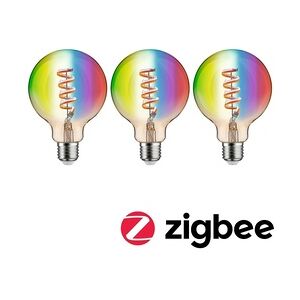 Paulmann Filament 230V Smart Home Zigbee 3.0 LED Globe G95 E27  3x470lm 3x6,3W RGBW+ dimmbar Gold 29165