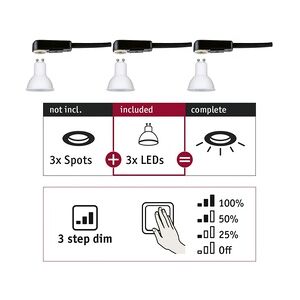 Paulmann LED Reflektor 3-Step-Dim Choose 3-Step-Dim  GU10 230V 3x460lm 3x6,5W 2700K dimmbar Weiß 28785