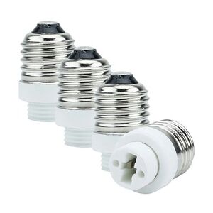 Intirilife E27 auf G9 Lampensockel Adapter in WEISS - 4x Lampenadapter zum Umformatieren von E27 auf G9