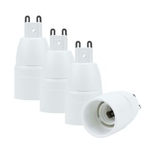 Intirilife G9 auf E14 Lampensockel Adapter in WEISS - 4x Lampenadapter zum Umformatieren von G9 auf E14