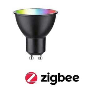 Paulmann Standard 230V Smart Home Zigbee 3.0 LED Reflektor GU10 350lm 4,8W RGBW+ dimmbar Schwarz matt 29148