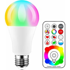 LYCXAMES Led Farbige Leuchtmittel,70W äquivalente, RGBW--Weiß Lampe Edison Farbige Leuchtmitte Farbwechsel Lampen - 120 Farben rgbw - 10 Watt E27 Fassung led