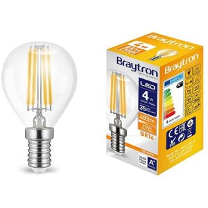 BRAYTRON E14 Sockel led Leuchtmittel Filament Kugel P45 4 Watt 400 Lumen Lampe Leuchte Birne Licht warmweiß (2700 k) 10 Stück