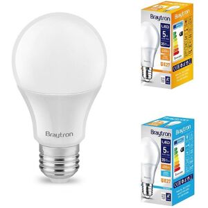 BRAYTRON Led Leuchtmittel E27 5 Watt A60 400 Lumen Birne Lampe Licht Glühbirne Energieeffizienz: a+ kaltweiß 5 Stück