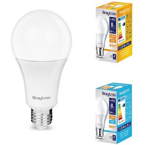 BRAYTRON Led Leuchtmittel E27 Sockel 8 Watt A60 650 Lumen warmweiß Licht Leuchte Lampe Glühbirne Glühlampe 3 Stück