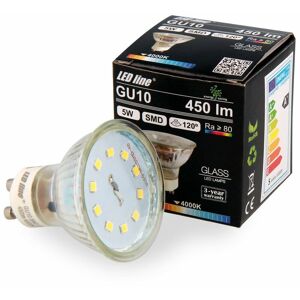 Led Line - 10x GU10 5W led Leuchtmittel Neutralweiß 4000K 450 Lumen Spot Strahler Einbauleuchte Energiesparlampe Glühlampe