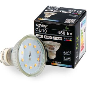 10x GU10 5W led Leuchtmittel Warmweiß 2700K 450 Lumen Spot Strahler Einbauleuchte Energiesparlampe Glühlampe - Led Line