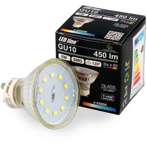 Led Line - 5x GU10 5W led Leuchtmittel Kaltweiß 6500K 450 Lumen Spot Strahler Einbauleuchte Energiesparlampe Glühlampe