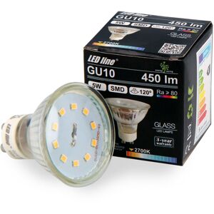 5x GU10 5W led Leuchtmittel Warmweiß 2700K 450 Lumen Spot Strahler Einbauleuchte Energiesparlampe Glühlampe - Led Line